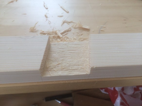 Japp! jag skar mig på stämjärnet. Det är något med handverktyg som jag inte förstår mig på...